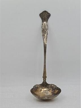 Vintage 1847 Rogers Bros  Silver Plated Serving Ladel Grape Pattern 9"